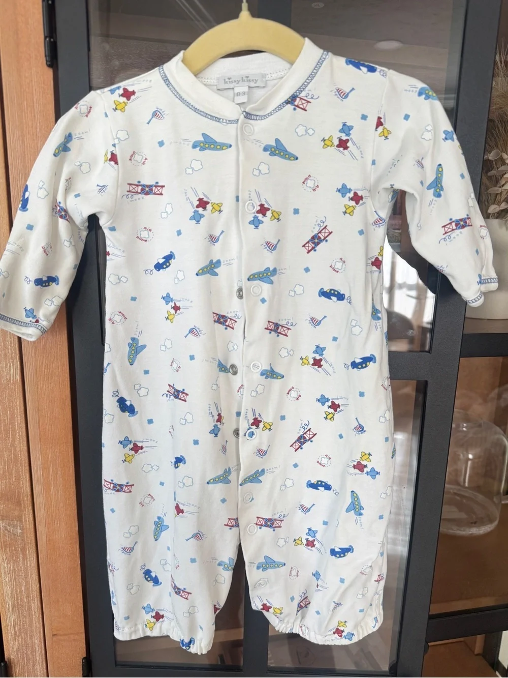 Kissy Kissy converter gown coverall baby boy just plane fun aviators print pima